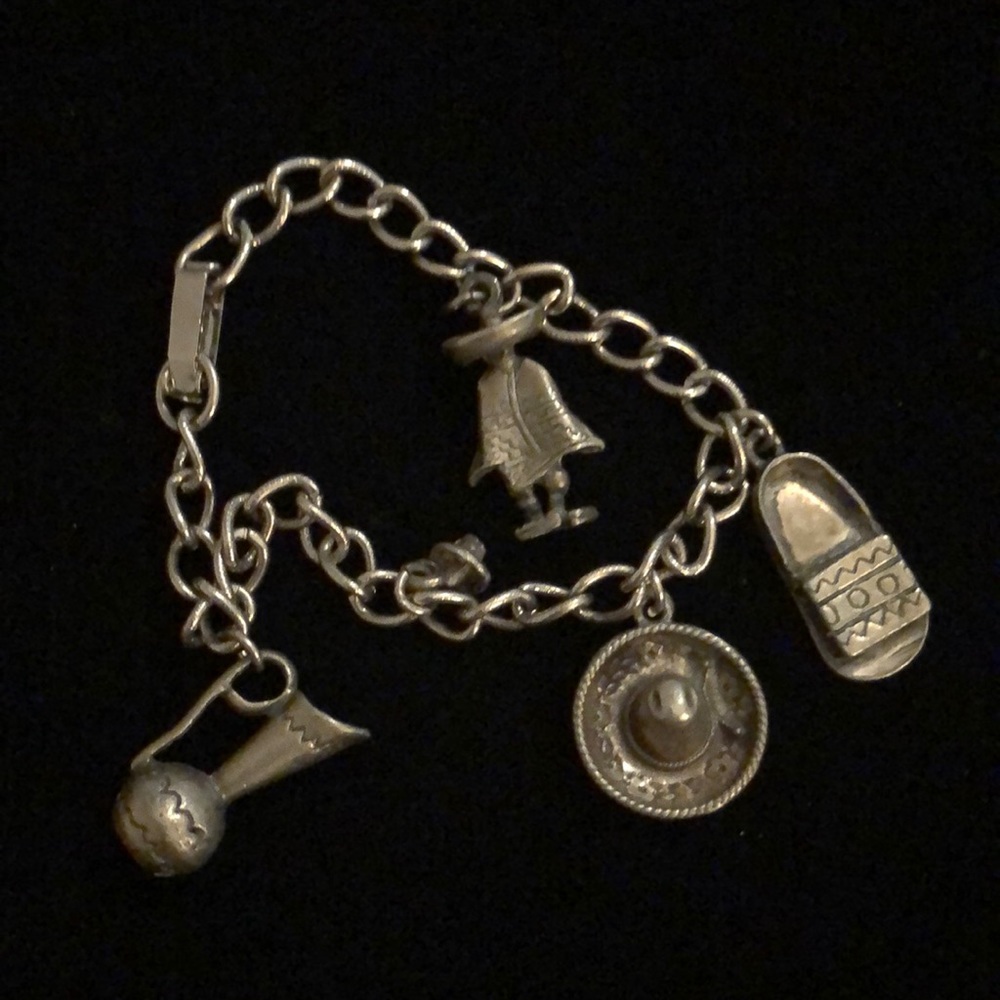 Vintage Mexican charm bracelet.